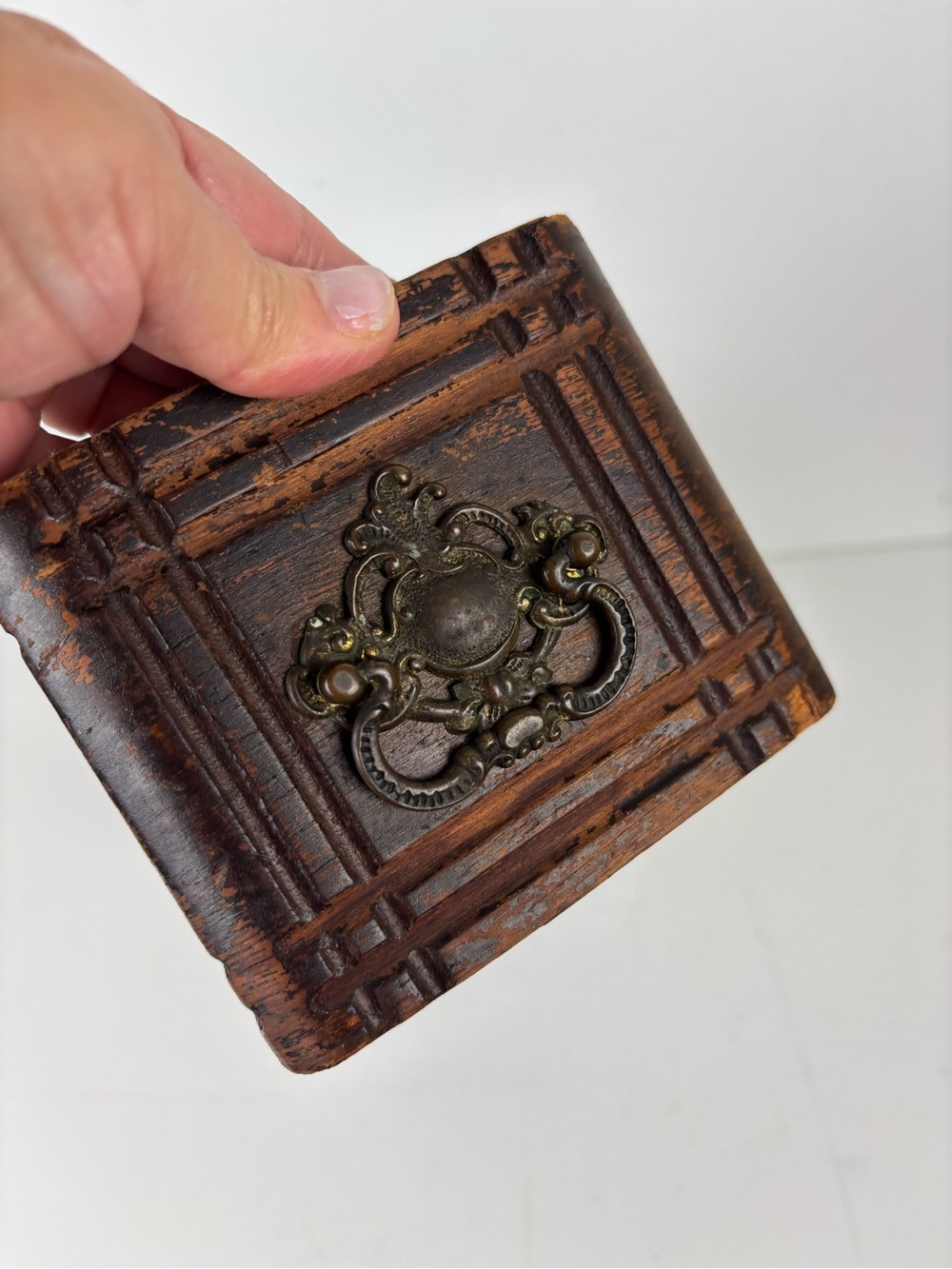Antique Wooden Sewing Machine Drawer/Victorian Ornate Hardware